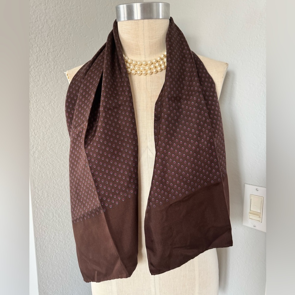 100% Silk Cisco Hand Printed in Italy Scarf 48”x13.5” 🇮🇹 - Picture 5 of 5
